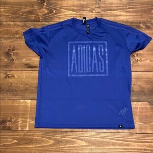 Adidas Blue Short Sleeve Tee with Subtle Logo